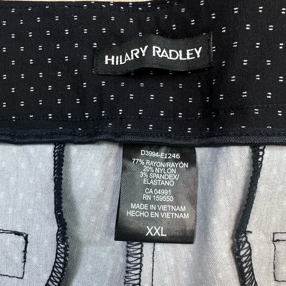 Hilary Radley Black White Dot Bermuda Shorts Womens XXL Easy Comfort Fit Pull-On - Picture 7 of 7